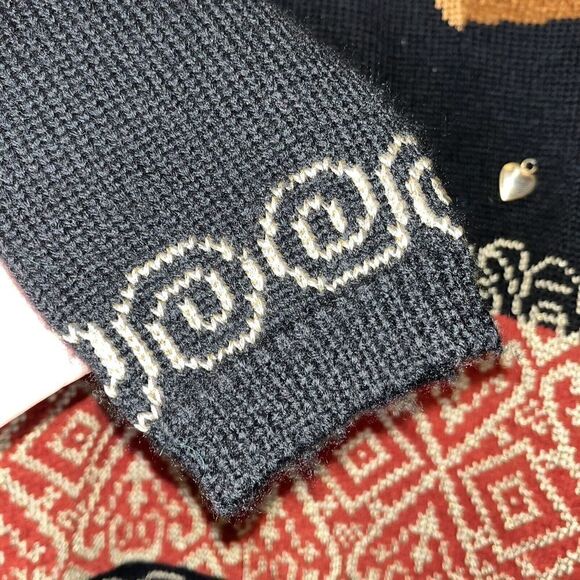 VTG Carole Little Charms Sweater Wmn Sm Grandma Geometric Wool Blend Unique Rare - Picture 9 of 13